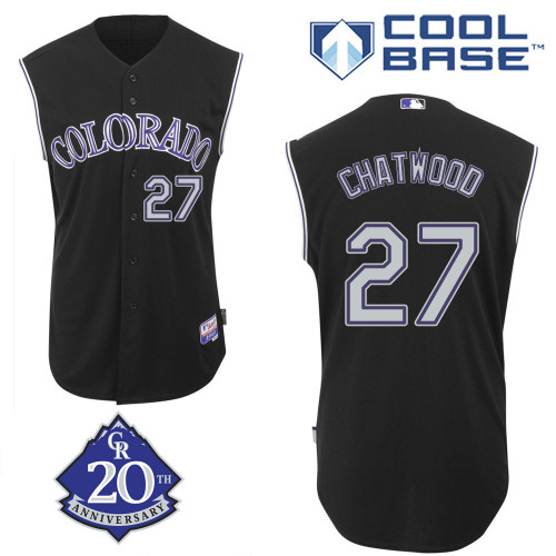 Tyler Chatwood #27 MLB Jersey-Colorado Rockies Men's Authentic Alternate 2 Black Baseball Jersey